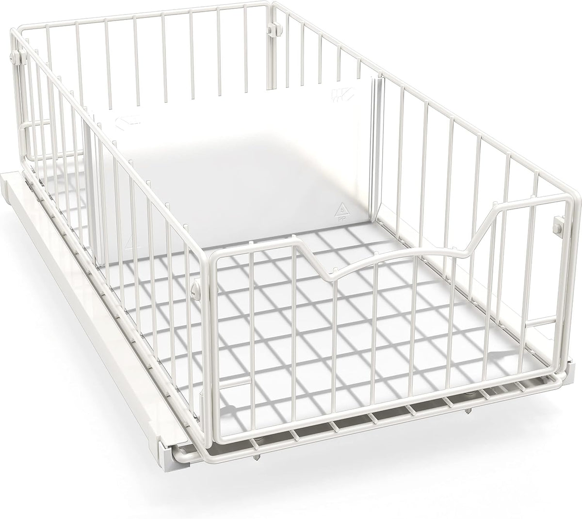 Pull-Out Cabinet Sliding Basket, 17.2Dx9.7Wx5H, Chrome | Ideal for Kitchen and Bathroom Cabinet Storage Organizer, Under Sink or Pantry Organization