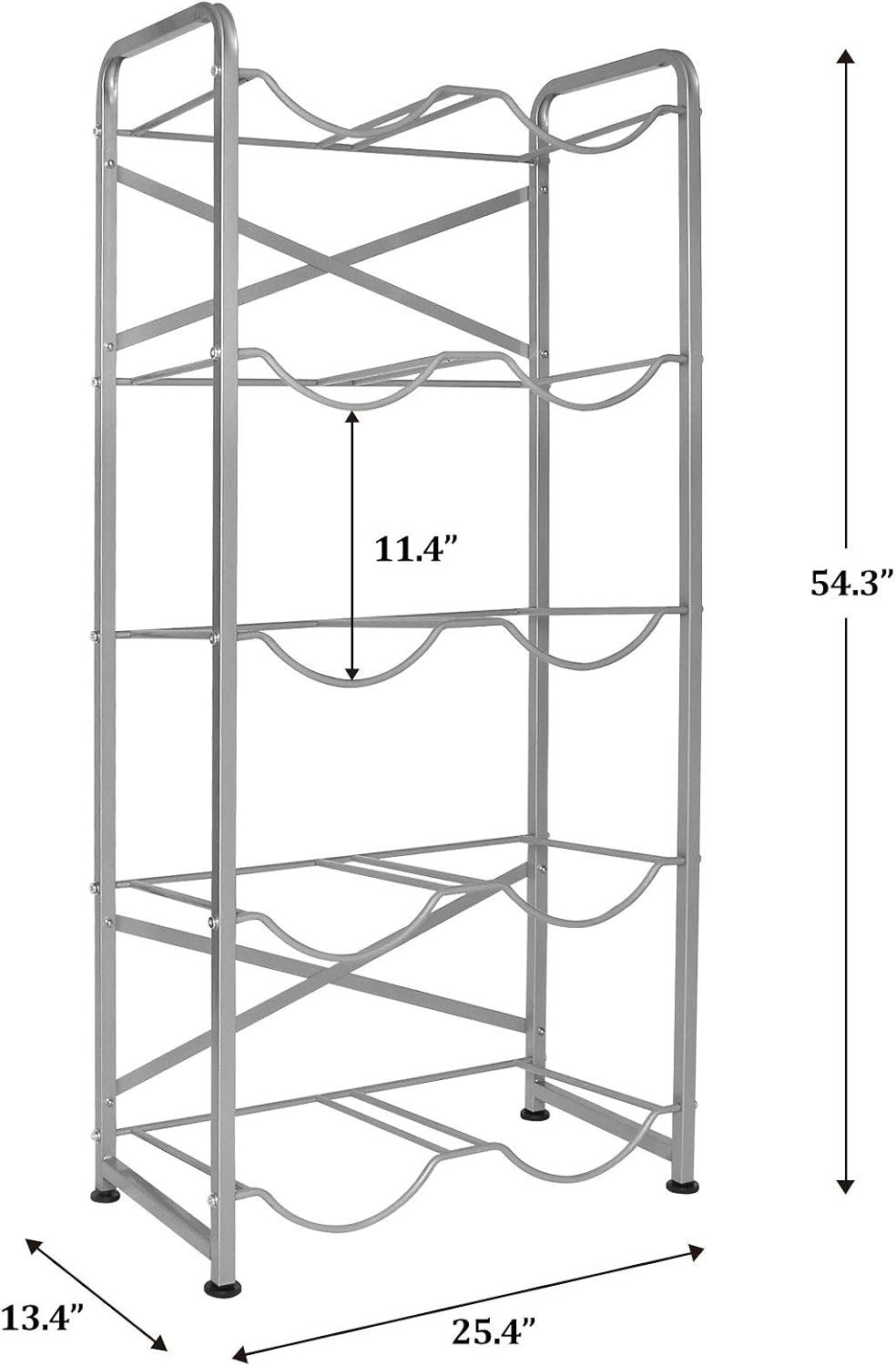 5 Gallon Water Bottle Holder for 10 Bottles, 5 Tiers Heavy-Duty Water Cooler Jug Rack with Reinforcement Frame for Kitchen Office, Black