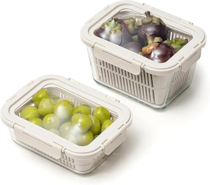 8 Pack Glass Food Storage Containers with Click-Together Lids, 143 oz Stackable Meal Prep Set, Modular Glass Storage for Snacks, Sandwiches, Overnight Oats, Leftovers & Fridge Organization