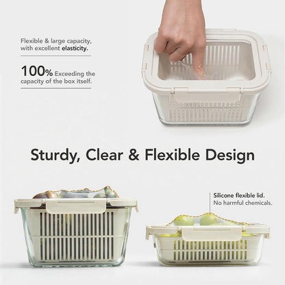 8 Pack Glass Food Storage Containers with Click-Together Lids, 143 oz Stackable Meal Prep Set, Modular Glass Storage for Snacks, Sandwiches, Overnight Oats, Leftovers & Fridge Organization