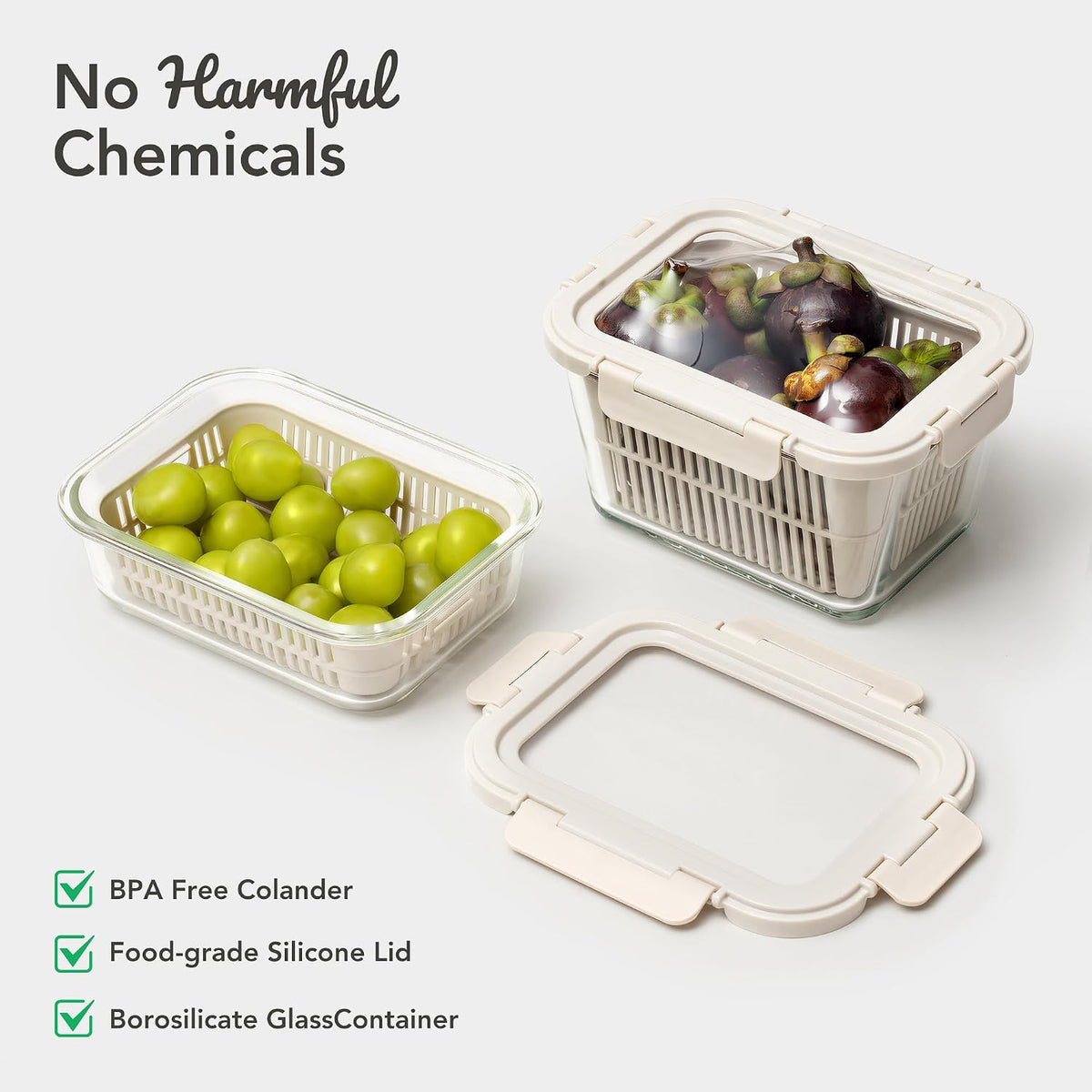 8 Pack Glass Food Storage Containers with Click-Together Lids, 143 oz Stackable Meal Prep Set, Modular Glass Storage for Snacks, Sandwiches, Overnight Oats, Leftovers & Fridge Organization