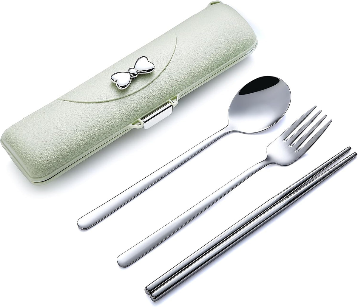 Travel Silverware Set with Case,Portable Lunch Utensils Set for Work