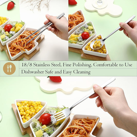 Travel Silverware Set with Case,Portable Lunch Utensils Set for Work
