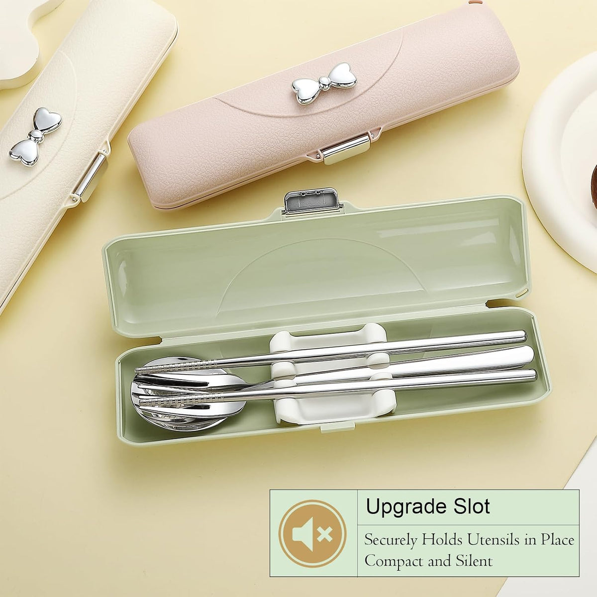 Travel Silverware Set with Case,Portable Lunch Utensils Set for Work