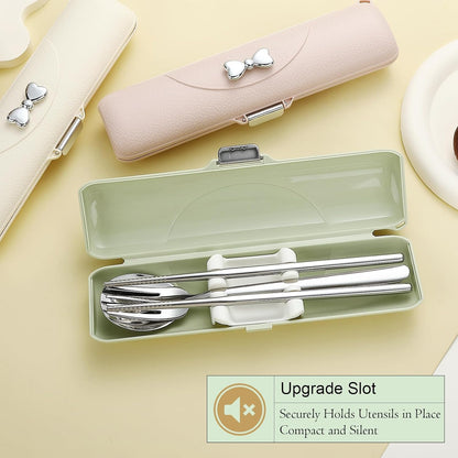 Travel Silverware Set with Case,Portable Lunch Utensils Set for Work
