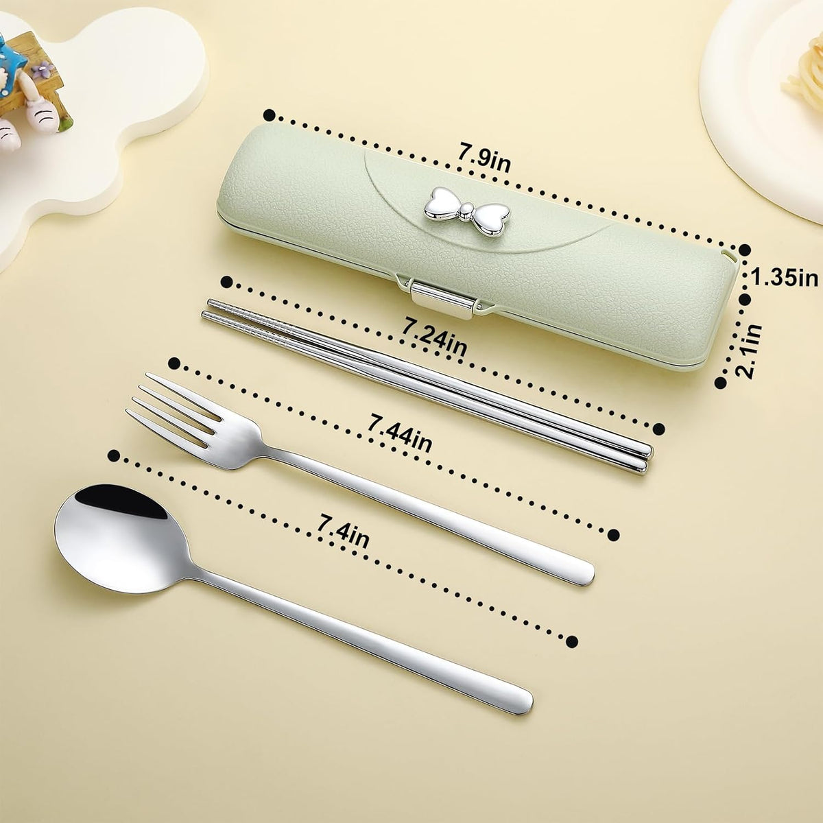 Travel Silverware Set with Case,Portable Lunch Utensils Set for Work
