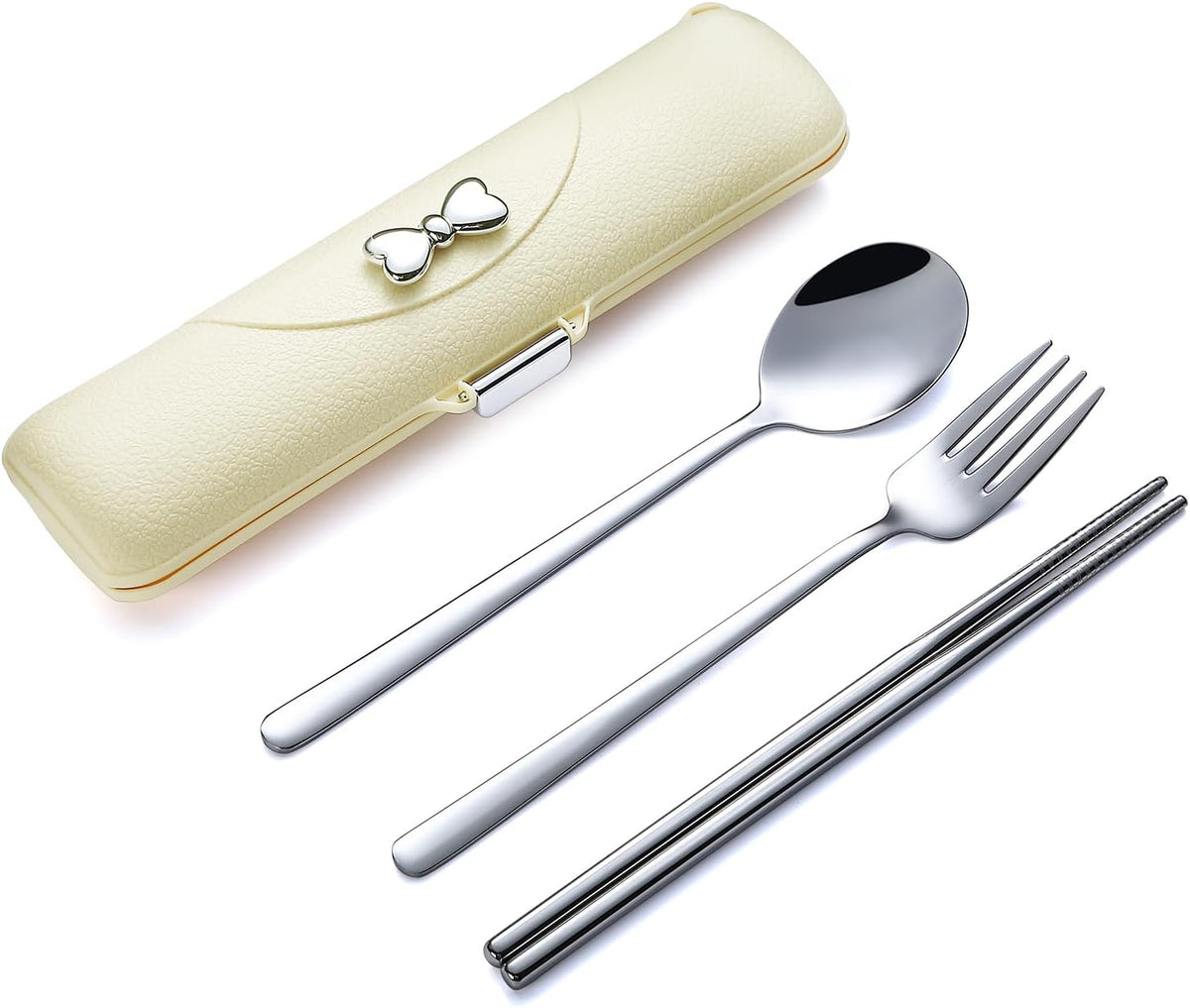 Travel Silverware Set with Case,Portable Lunch Utensils Set for Work