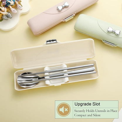 Travel Silverware Set with Case,Portable Lunch Utensils Set for Work