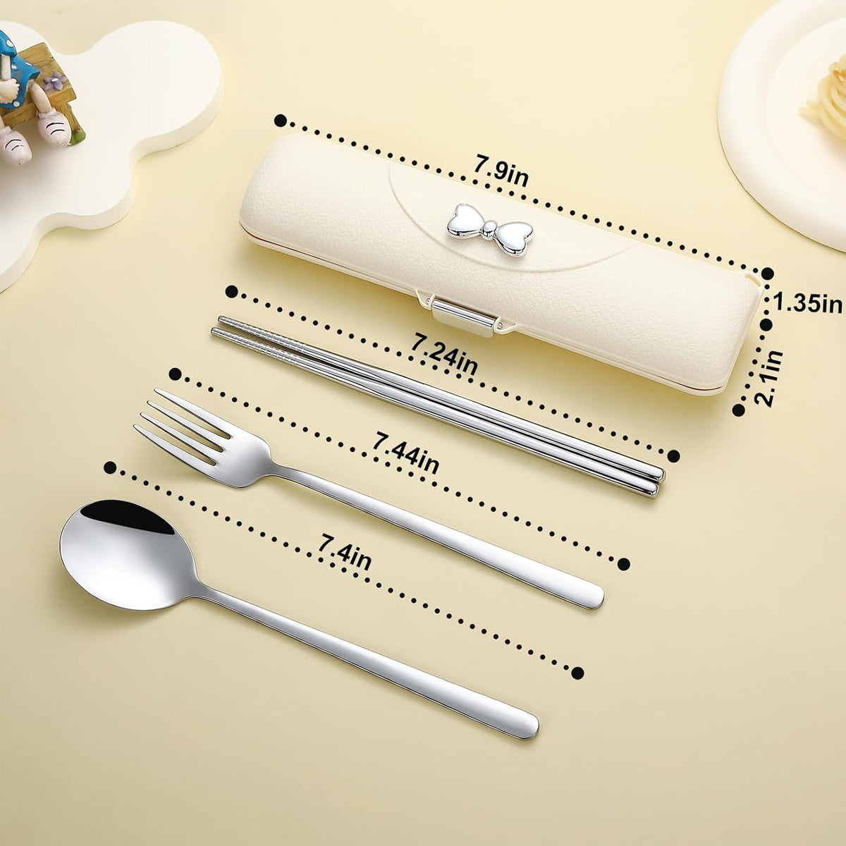 Travel Silverware Set with Case,Portable Lunch Utensils Set for Work
