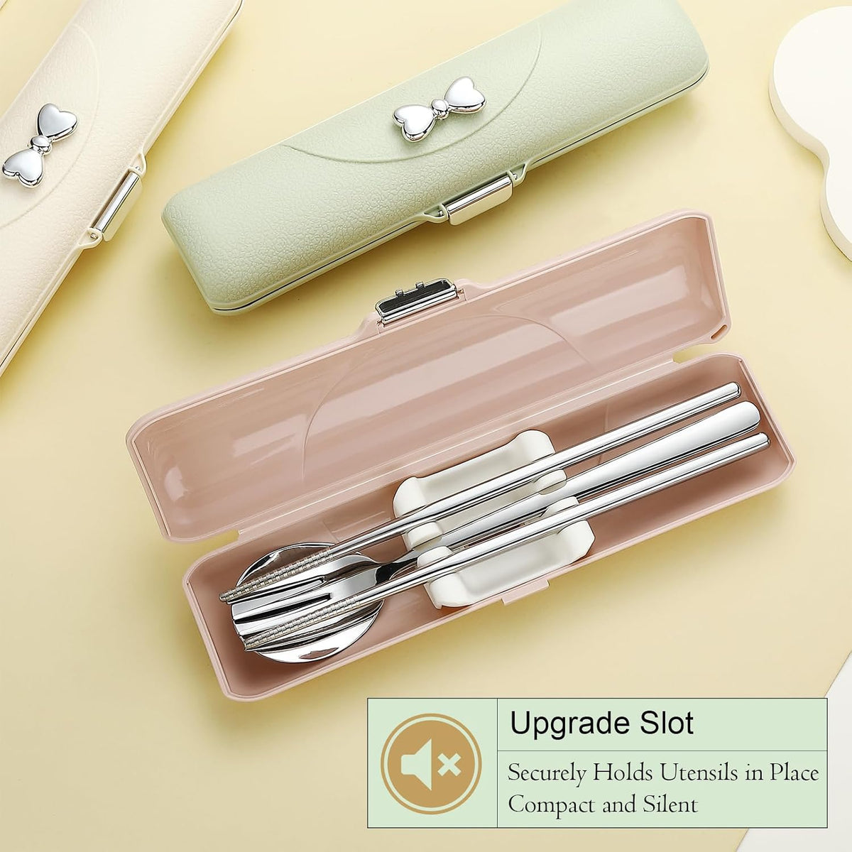 Travel Silverware Set with Case,Portable Lunch Utensils Set for Work
