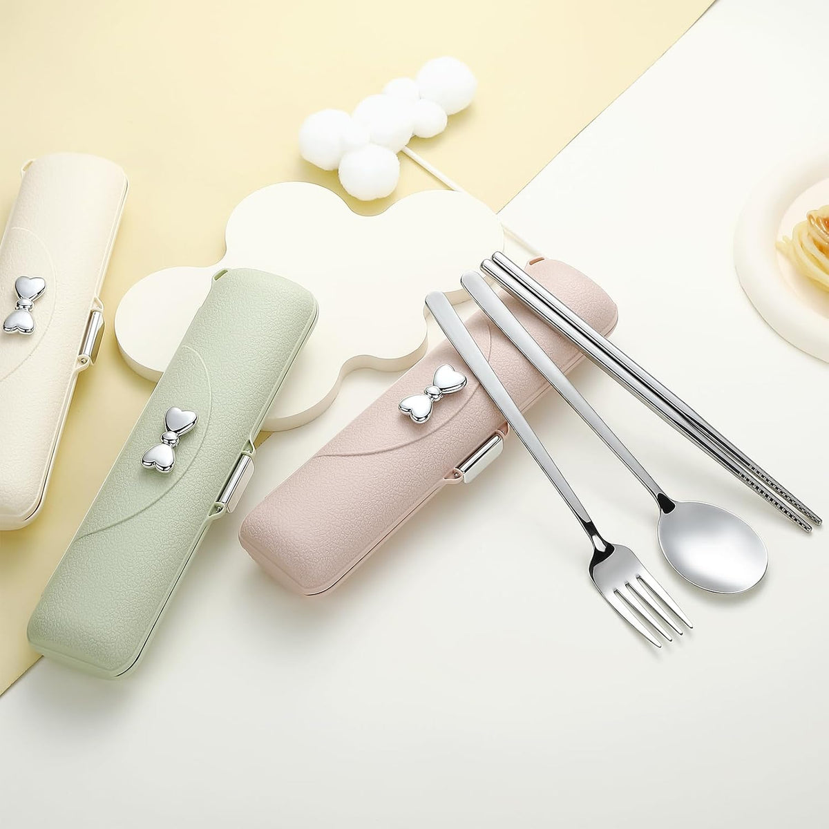 Travel Silverware Set with Case,Portable Lunch Utensils Set for Work
