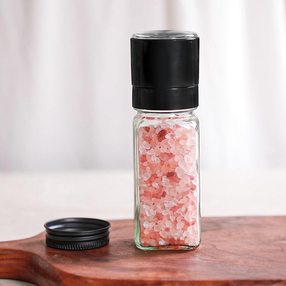 Glass Spice Jars with with Labels 4 oz 6 Pack Small Square | Empty Containers, Seasoning Herb Powder, Salt Pepper Chili, Spice Rack Organization, Kitchen Cabinet Storage, Funnel Included