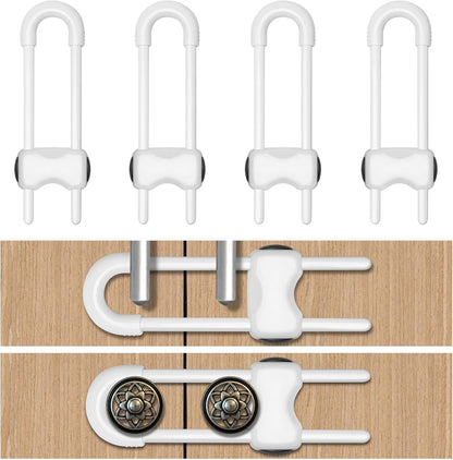 Cabinet Locks for Babies,Child Proof Cabinet Locks,4 Pack,White