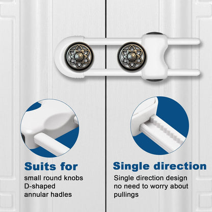 Cabinet Locks for Babies,Child Proof Cabinet Locks,4 Pack,White