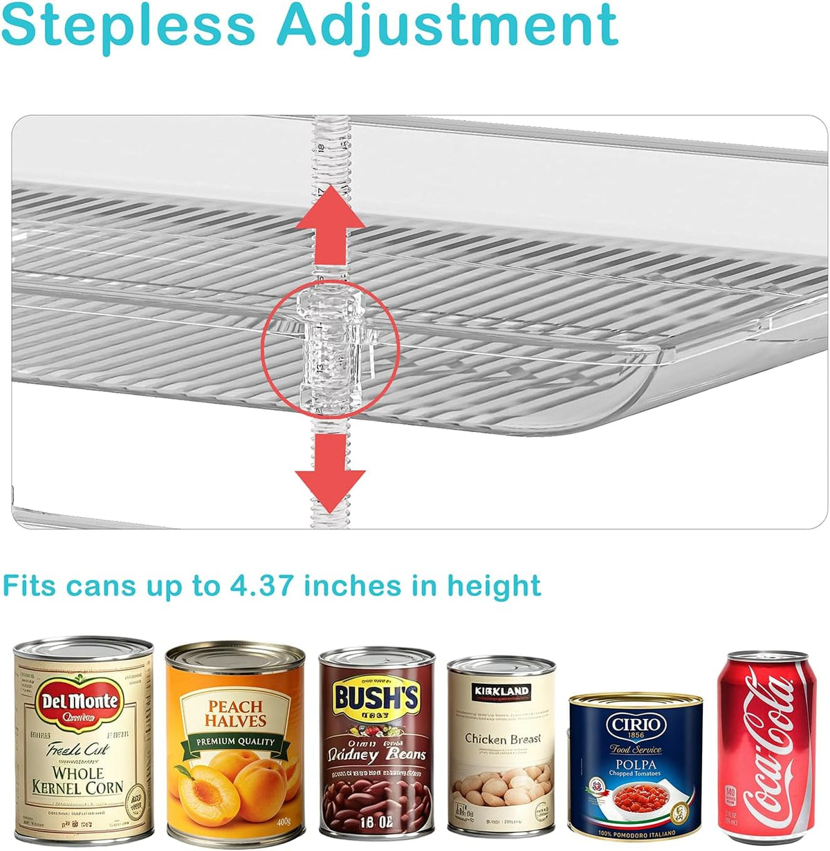 Stepless Adjustment Can Organizer for Pantry, 2 Pack for 60 Cans | Can Dispenser/Storage/holders for Canned Food, Pop, Soda and Soup Cans, 3 Tier can Organizer for Pantry, Cabinet and Kitchen