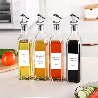 Oil and Vinegar Labels for Bottles,50 Pantry Labels for Vinegar & Oil Dispenser Bottles,Olive Oil Bottle Jar Labels Stickers, Kitchen Condiment Labels Set