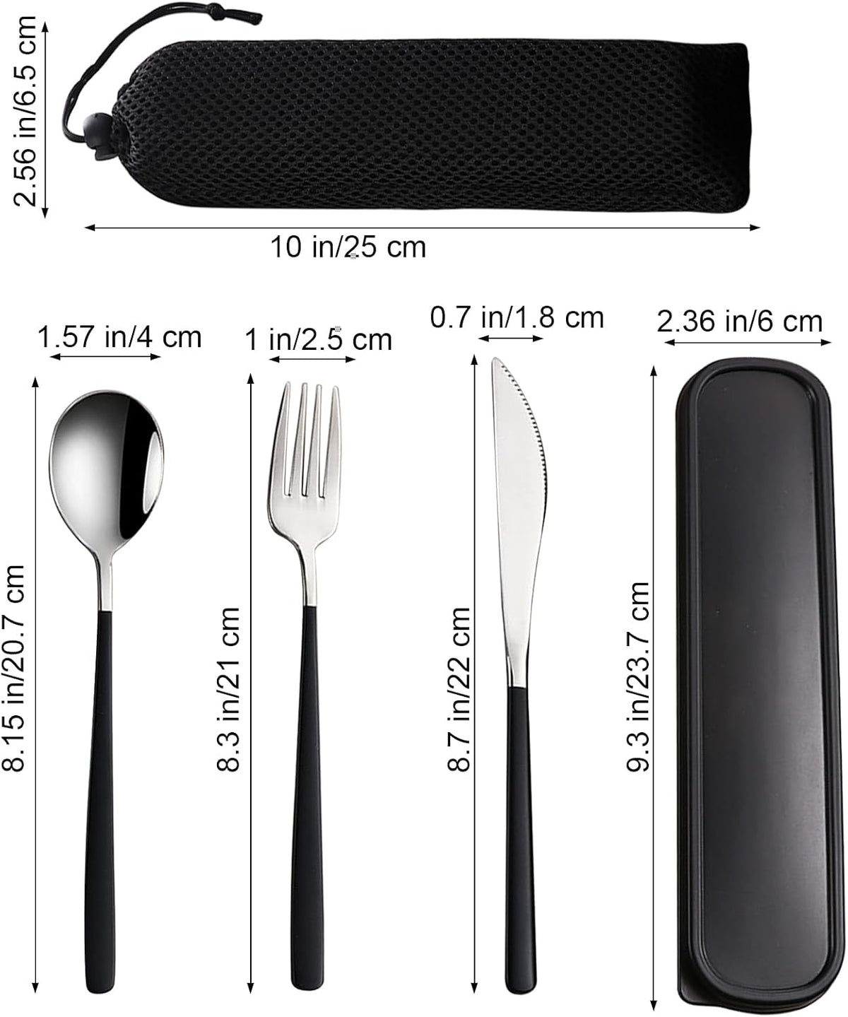 4-Piece Portable Travel Utensils Set with Case 18/8 Stainless Steel Flatware Set Reusable Cutlery Set with Fork Spoon Knife Chopstick for Lunch Travel Camping School Work Picnic (Pink)