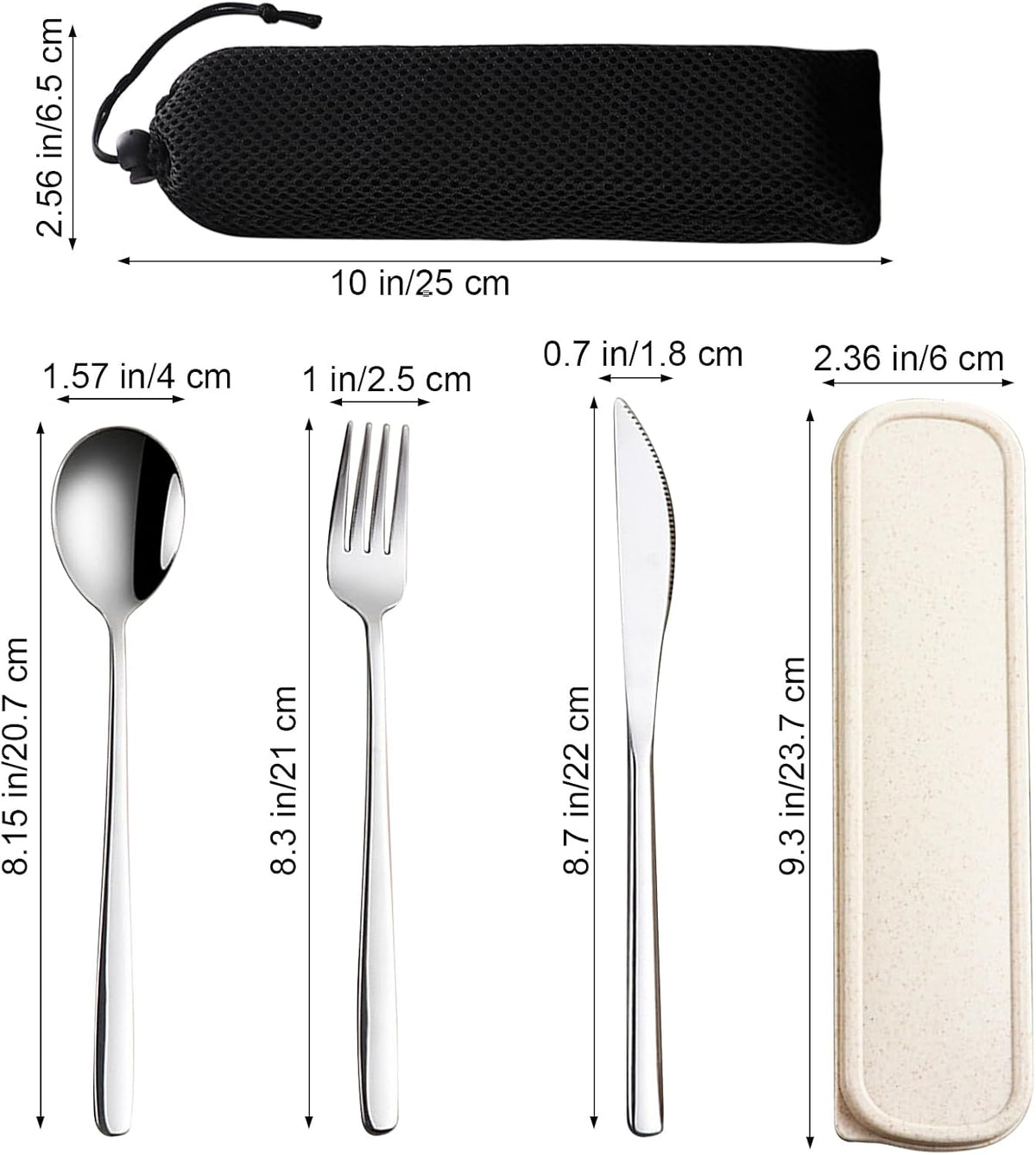 4-Piece Portable Travel Utensils Set with Case 18/8 Stainless Steel Flatware Set Reusable Cutlery Set with Fork Spoon Knife Chopstick for Lunch Travel Camping School Work Picnic (Pink)