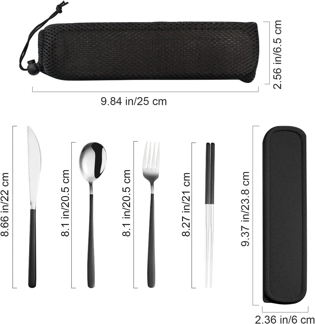 4-Piece Portable Travel Utensils Set with Case 18/8 Stainless Steel Flatware Set Reusable Cutlery Set with Fork Spoon Knife Chopstick for Lunch Travel Camping School Work Picnic (Pink)