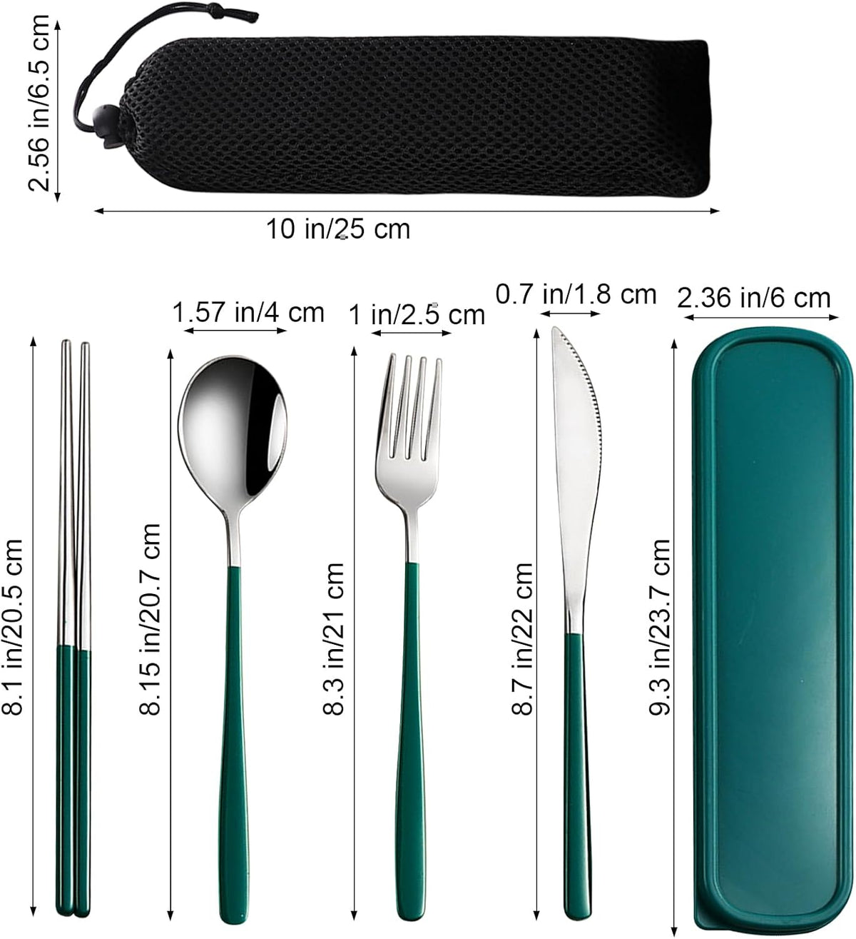 4-Piece Portable Travel Utensils Set with Case 18/8 Stainless Steel Flatware Set Reusable Cutlery Set with Fork Spoon Knife Chopstick for Lunch Travel Camping School Work Picnic (Pink)