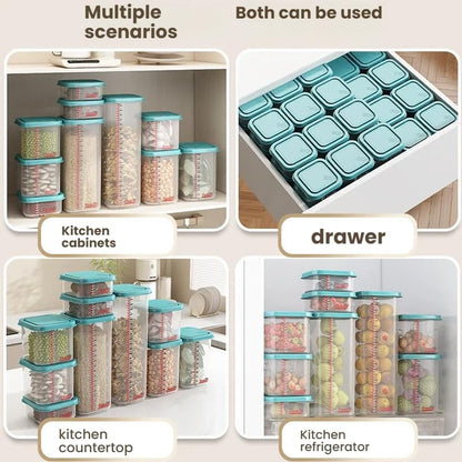 8300ml Airtight Food Storage Container With Lids 9PCS Family Set, BPA-Free Food-grade Plastic Stackable Leak-proof Kitchen Pantry Organizers for Pasta, Nuts, Dry Goods, Snack,Modular Design (Red)