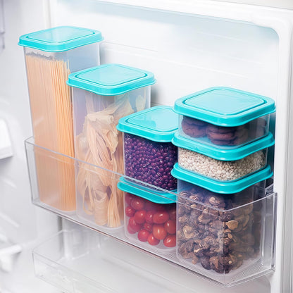 8300ml Airtight Food Storage Container With Lids 9PCS Family Set, BPA-Free Food-grade Plastic Stackable Leak-proof Kitchen Pantry Organizers for Pasta, Nuts, Dry Goods, Snack,Modular Design (Red)