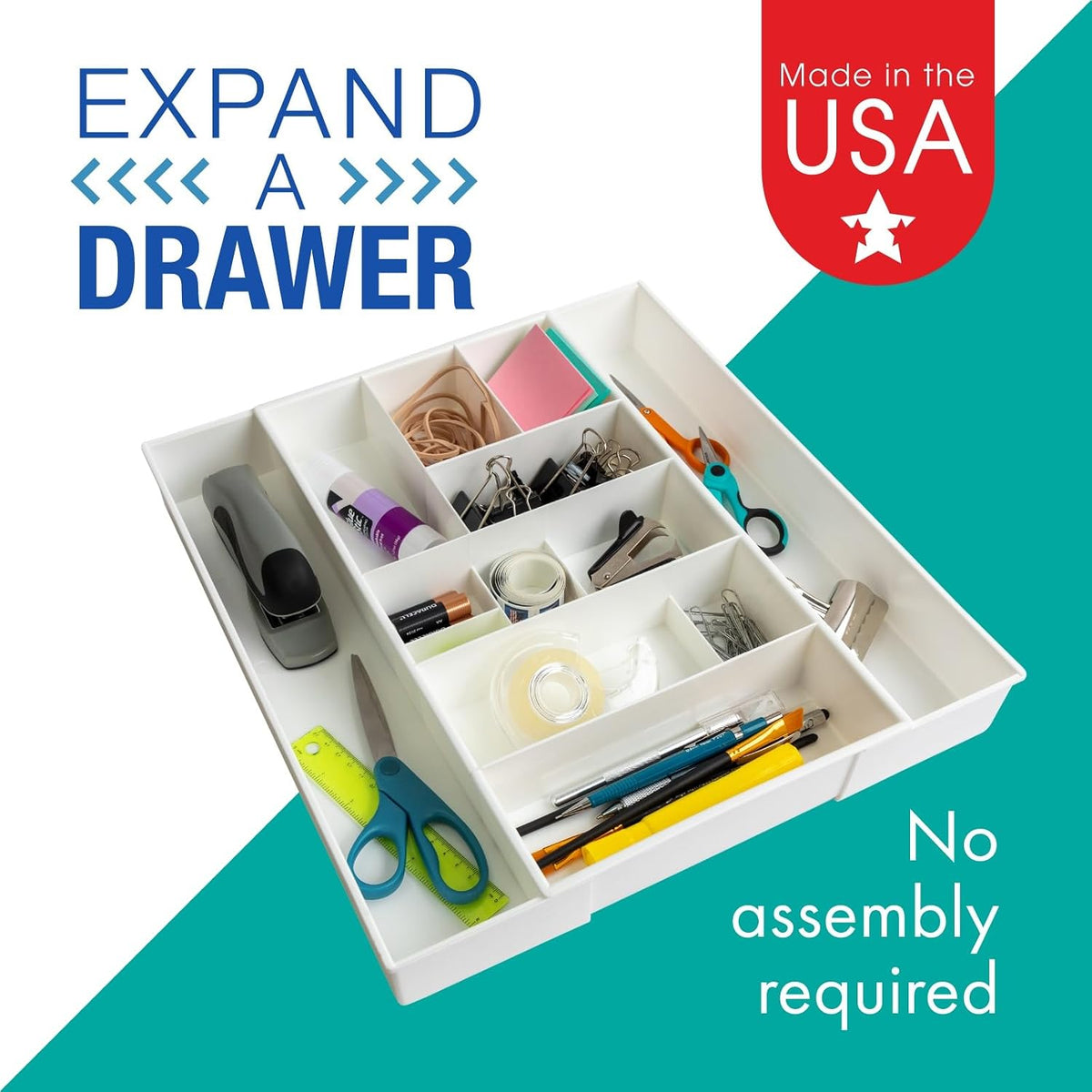 Expandable Junk Drawer Desk Organizer Storage Tray