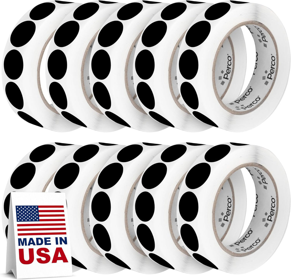 Neon Green Round Circle Dot Sticker 1-Inch Labels with Easy-Tear Perforation, 1,000 Stickers per Roll - in Stock, Approved & Available Labels, High Visibility, Strong Adhesive—Made in USA