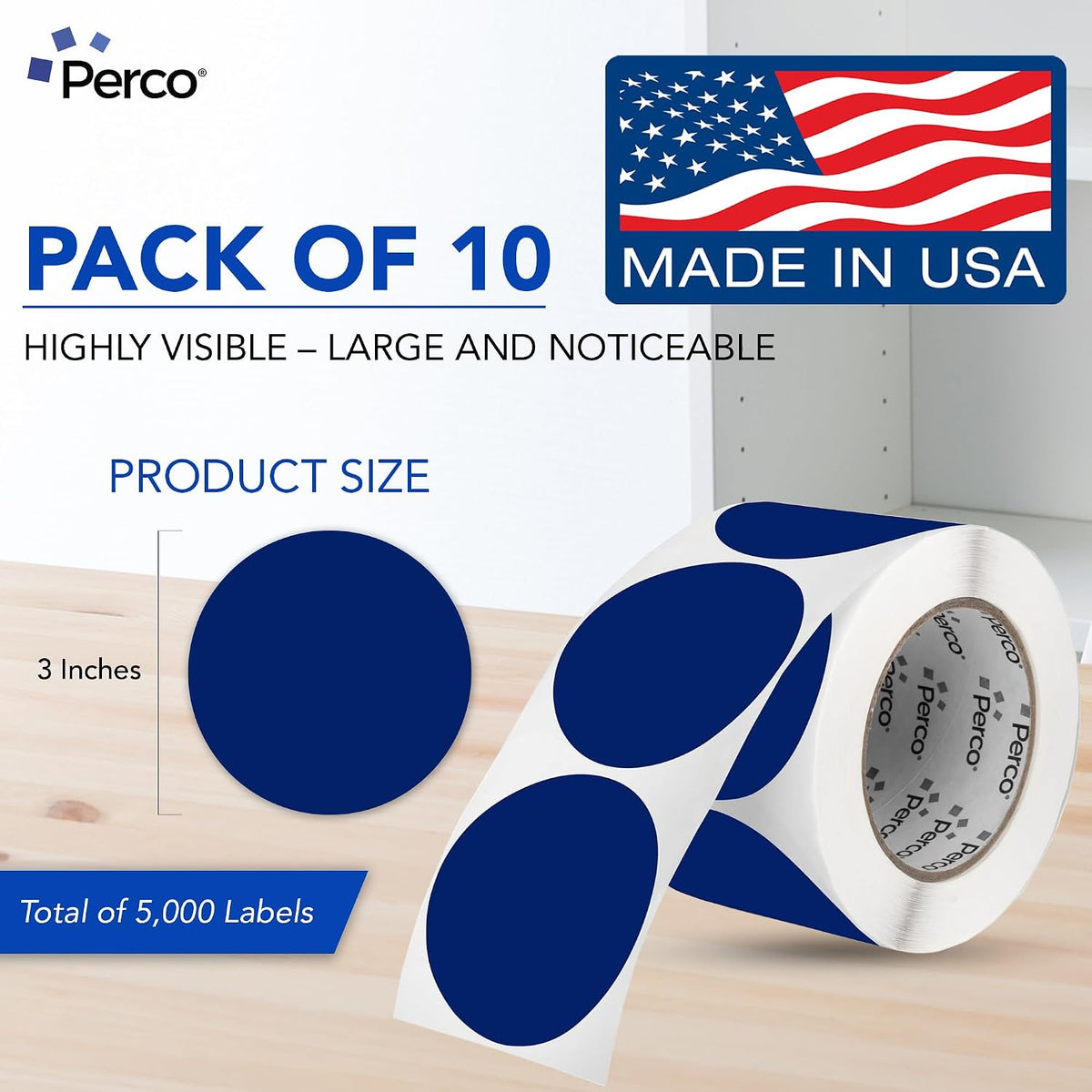 Neon Green Round Circle Dot Sticker 1-Inch Labels with Easy-Tear Perforation, 1,000 Stickers per Roll - in Stock, Approved & Available Labels, High Visibility, Strong Adhesive—Made in USA