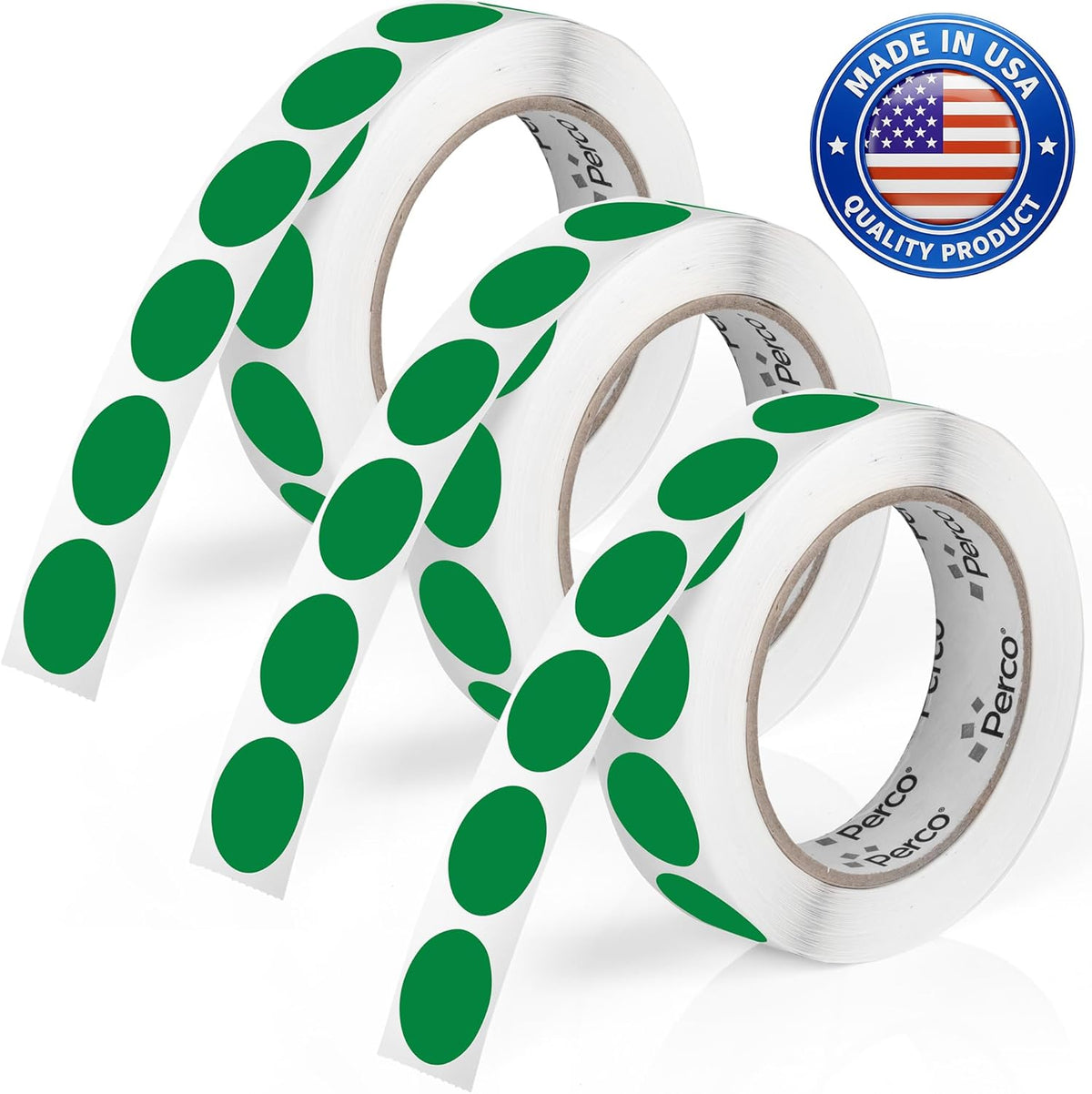 Neon Green Round Circle Dot Sticker 1-Inch Labels with Easy-Tear Perforation, 1,000 Stickers per Roll - in Stock, Approved & Available Labels, High Visibility, Strong Adhesive—Made in USA