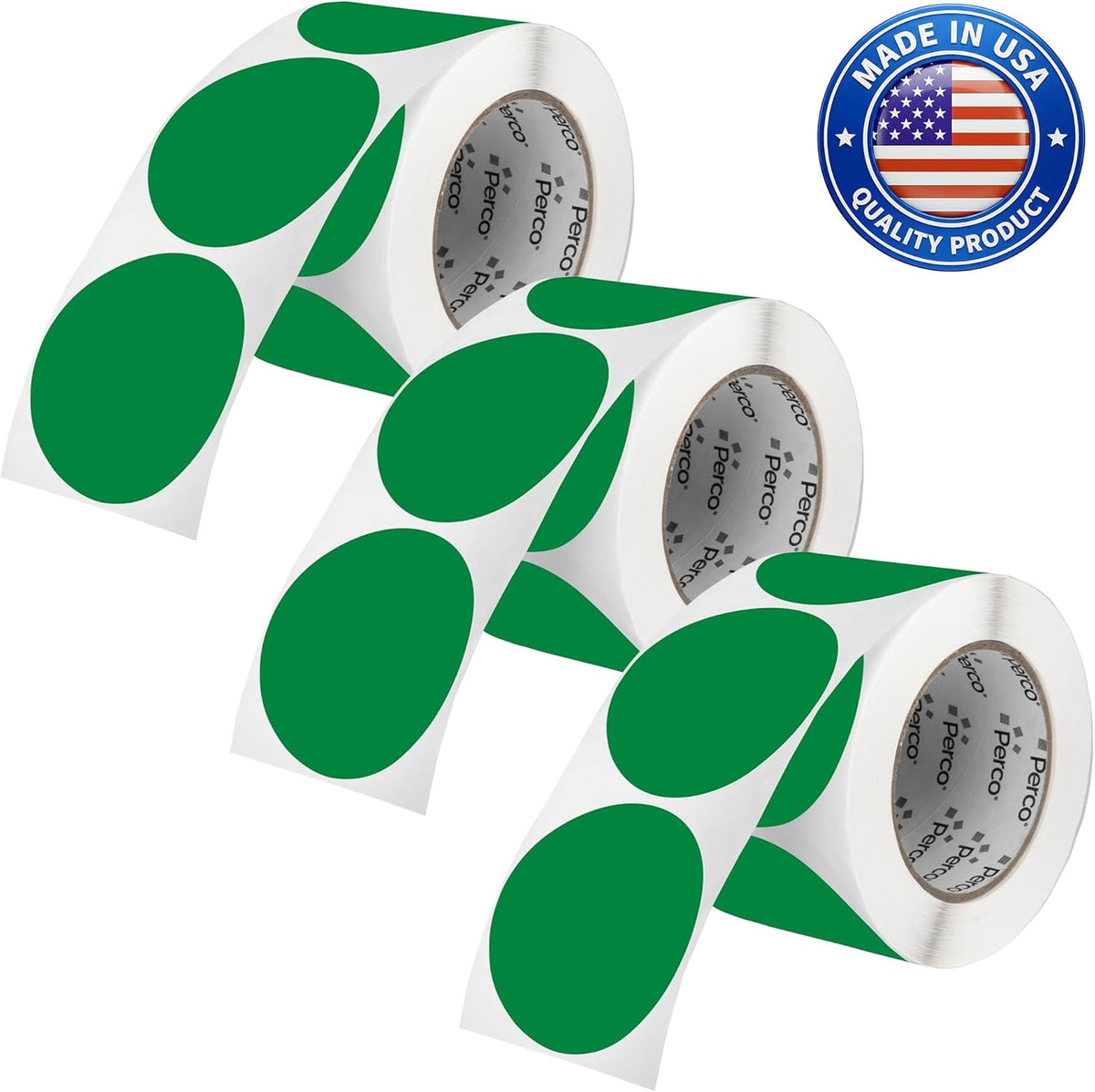 Neon Green Round Circle Dot Sticker 1-Inch Labels with Easy-Tear Perforation, 1,000 Stickers per Roll - in Stock, Approved & Available Labels, High Visibility, Strong Adhesive—Made in USA