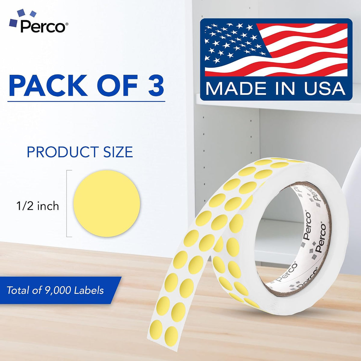 Neon Green Round Circle Dot Sticker 1-Inch Labels with Easy-Tear Perforation, 1,000 Stickers per Roll - in Stock, Approved & Available Labels, High Visibility, Strong Adhesive—Made in USA
