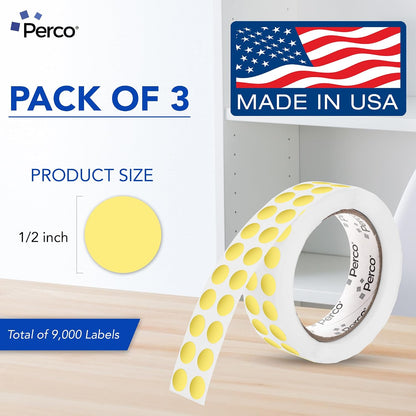 Neon Green Round Circle Dot Sticker 1-Inch Labels with Easy-Tear Perforation, 1,000 Stickers per Roll - in Stock, Approved & Available Labels, High Visibility, Strong Adhesive—Made in USA