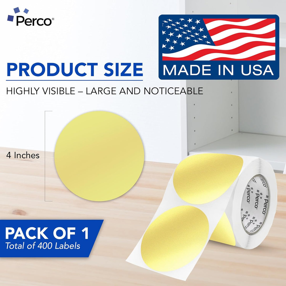 Neon Green Round Circle Dot Sticker 1-Inch Labels with Easy-Tear Perforation, 1,000 Stickers per Roll - in Stock, Approved & Available Labels, High Visibility, Strong Adhesive—Made in USA