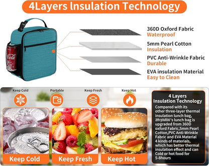 Lunch Box for Men - Reusable Lunch Bag Men Adult Women- Insulated Small LunchBox