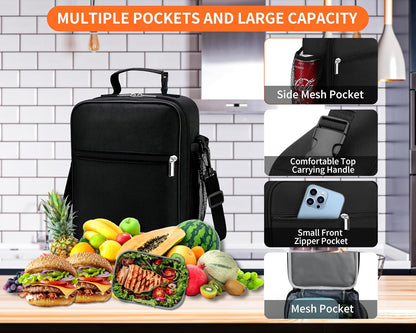 Lunch Box for Men - Reusable Lunch Bag Men Adult Women- Insulated Small LunchBox