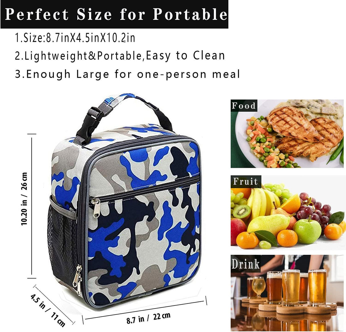 Lunch Box for Men - Reusable Lunch Bag Men Adult Women- Insulated Small LunchBox