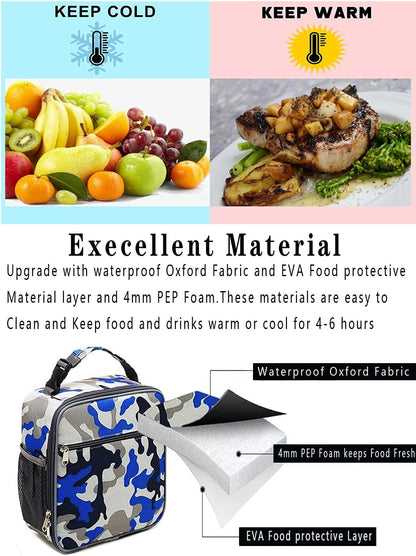 Lunch Box for Men - Reusable Lunch Bag Men Adult Women- Insulated Small LunchBox