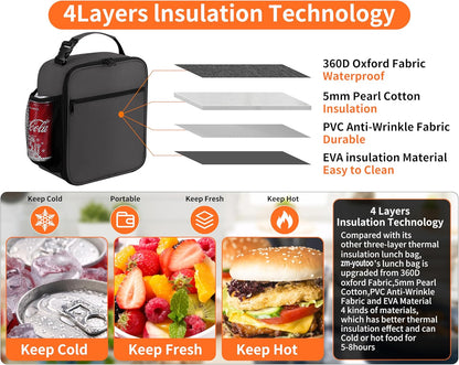 Lunch Box for Men - Reusable Lunch Bag Men Adult Women- Insulated Small LunchBox