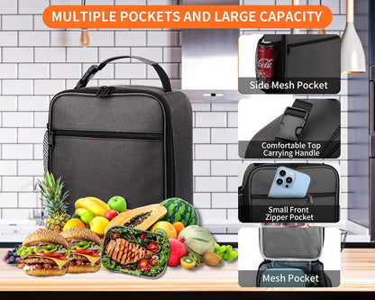 Lunch Box for Men - Reusable Lunch Bag Men Adult Women- Insulated Small LunchBox
