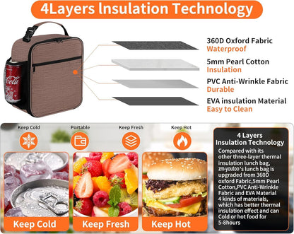 Lunch Box for Men - Reusable Lunch Bag Men Adult Women- Insulated Small LunchBox