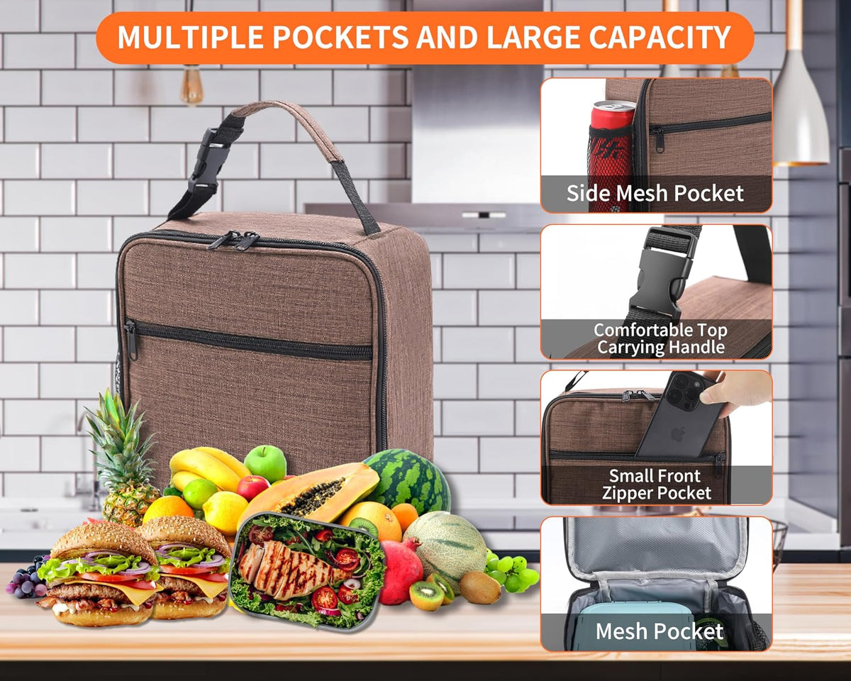 Lunch Box for Men - Reusable Lunch Bag Men Adult Women- Insulated Small LunchBox