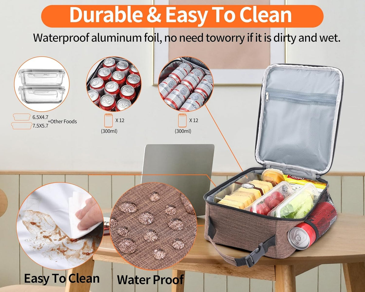 Lunch Box for Men - Reusable Lunch Bag Men Adult Women- Insulated Small LunchBox