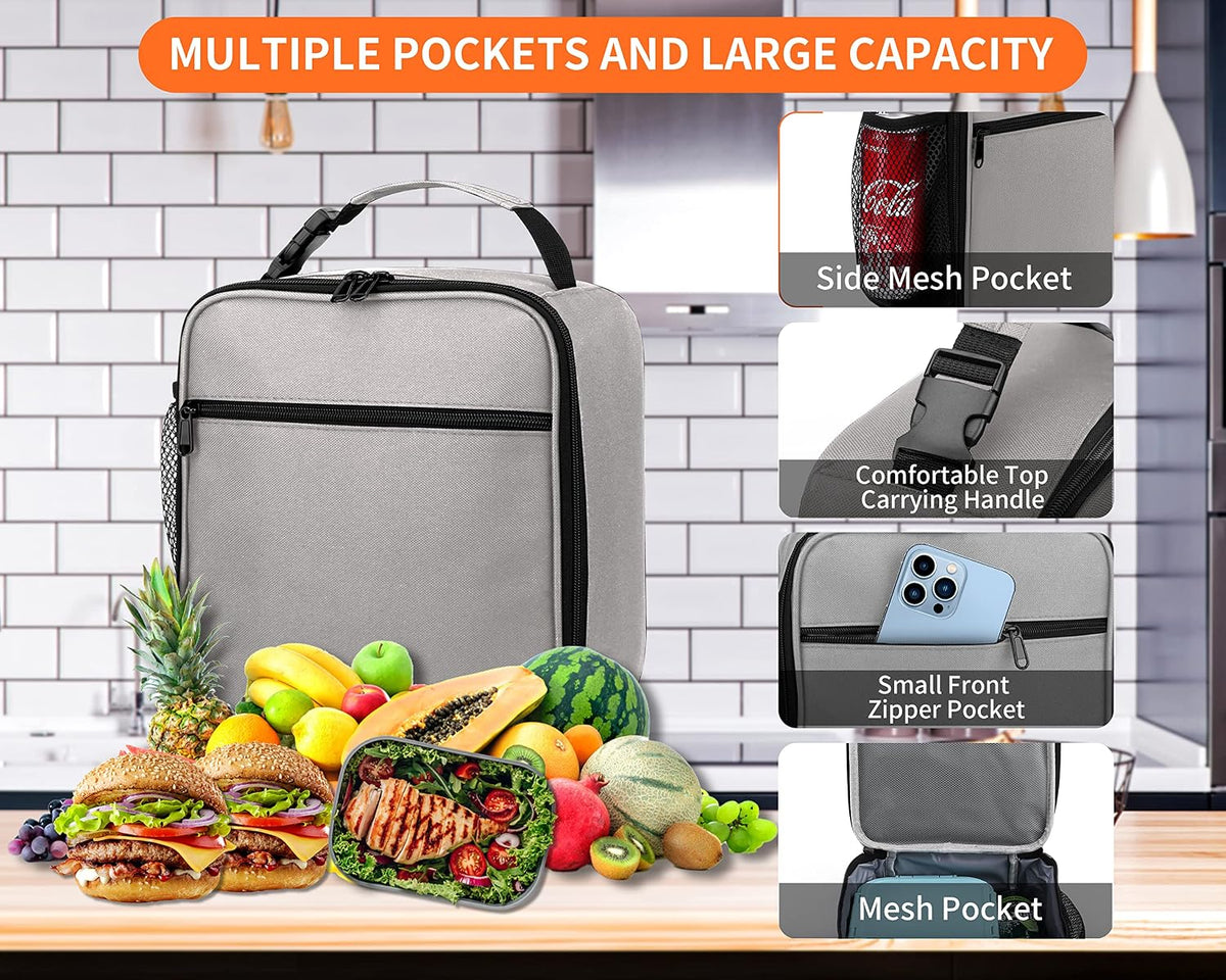 Lunch Box for Men - Reusable Lunch Bag Men Adult Women- Insulated Small LunchBox