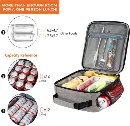 Lunch Box for Men - Reusable Lunch Bag Men Adult Women- Insulated Small LunchBox