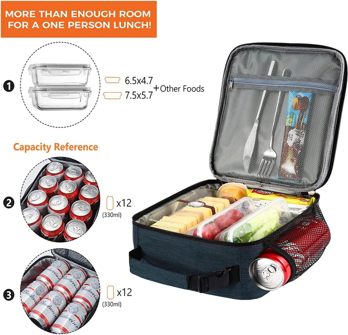 Lunch Box for Men - Reusable Lunch Bag Men Adult Women- Insulated Small LunchBox