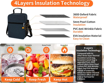 Lunch Box for Men - Reusable Lunch Bag Men Adult Women- Insulated Small LunchBox