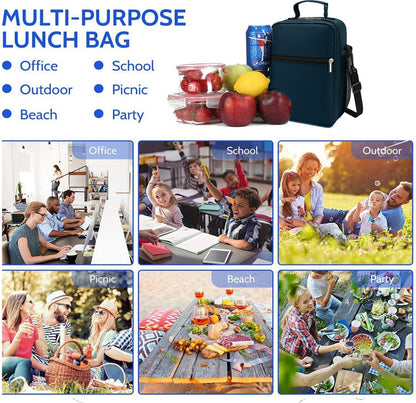 Lunch Box for Men - Reusable Lunch Bag Men Adult Women- Insulated Small LunchBox