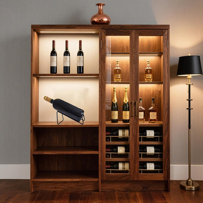 2Pack Wine Rack Metal Tabletop Wine Holder Stand Wine Bottle Display Stand Small Wine Storage for Bar Coffee Kitchen Cabinet Countertop Fridge (2Pack Black)