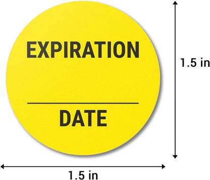 300 Count Expiration Date Stickers, 1.5 inch Circle Dot